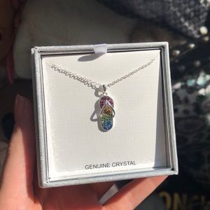 Rainbow Jewel Flip Flop Necklace